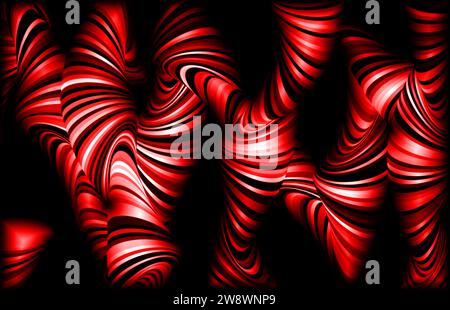 Abstrakte Linien und Wellen in roter Farbe Stockfoto