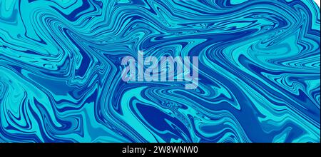 Abstrakter Hintergrund mit gestreiften Würmern in blauer Farbe Stockfoto