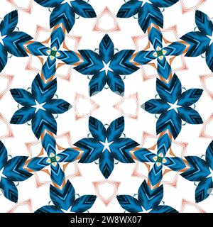 Muster, Fliesen, Mandala, nahtlos, Design, Digital, Illustration, Dekoration, Ornament, Ornament, Ornament, Kunst, symmetrisch, Symbol, Tapete, Textil Stockfoto