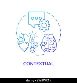 Dünne Linie einfacher Verlauf, kontextbezogenes Symbol Stock Vektor