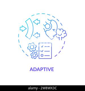 Dünne Linien, einfaches adaptives Symbol für Gradienten Stock Vektor