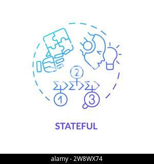 Schlanke Linie, einfaches, zustandsbehaftetes Symbol mit Verlaufsstatus Stock Vektor