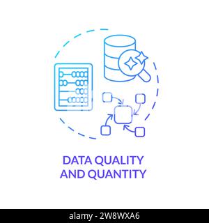 Konzept des Symbols für Qualität und Quantität von Daten mit dünnen Linien Stock Vektor