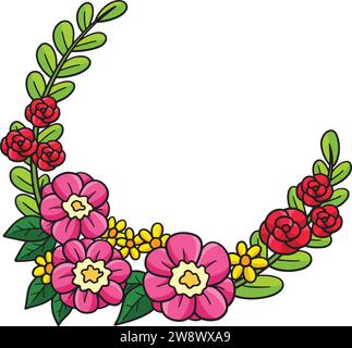 Blumenkranz Cartoon Farbige Clipart-Illustration Stock Vektor