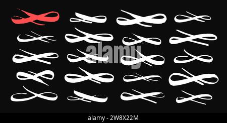 Infinity-Symbole sind handbemalt mit Pinselstrich und schwarzer Farbe. Vektorabbildung. Stock Vektor