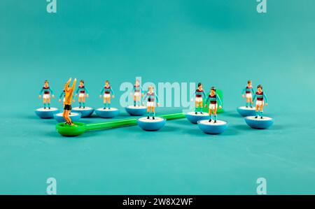 Vintage 1980er Jahre West Ham United Heimtrikot Subbuteo Tischfußballspiel Team Stockfoto