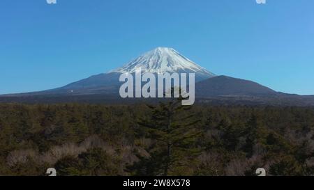 Majestätischer Fuji - berühmter Berg Japans - schneebedeckter weißer Gipfel - natürliche Schönheit - Bergschönheit - bester Berghintergrund Japans Stockfoto