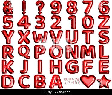 Red Foil Balloon Alphabet - Bold Elegance Stockfoto