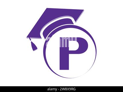 Letter P Bildungs- und Abschlusslogodesign Vektorvorlage. Stock Vektor