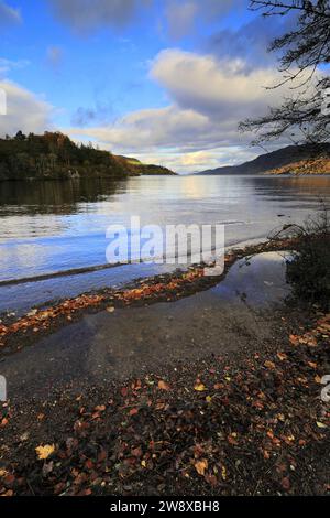 Herbstblick über Loch Ness, Fort Augustus, Highlands von Schottland Stockfoto