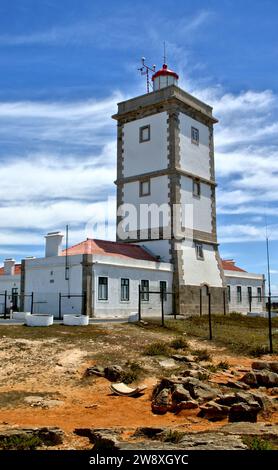 Leuchtturm Cape Carvoeiro in Peniche Stockfoto