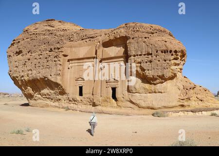 Nabatäische Felsgräber in Alula in Saudi-Arabien Stockfoto