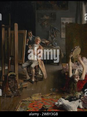 Luis Jimenez Aranda (1845-1928). Spanischer Maler. Im Atelier des Malers, 1882. Öl auf der Platte (46 x 37 cm). Prado-Museum. Madrid. Spanien. Stockfoto