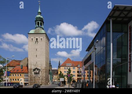 Lauenturm, 1400 03 zum Schutz des Lauentors wurde ein Turm errichtet, der nach dem Löwen im böhmischen Wappen benannt wurde Stockfoto