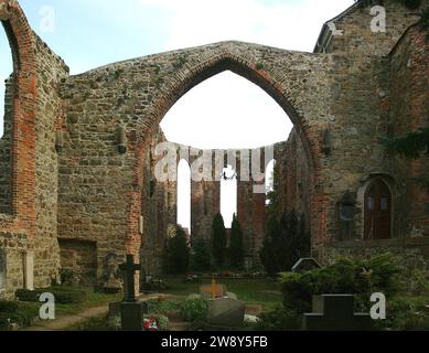 Bautzen Nikolai Kirchenruine und Friedhof Stockfoto