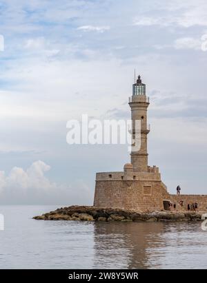 Ein Bild vom Leuchtturm von Chania. Stockfoto