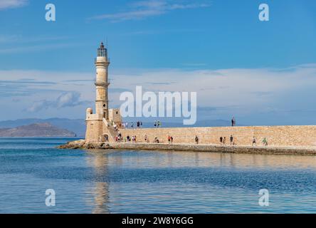 Ein Bild vom Leuchtturm von Chania. Stockfoto