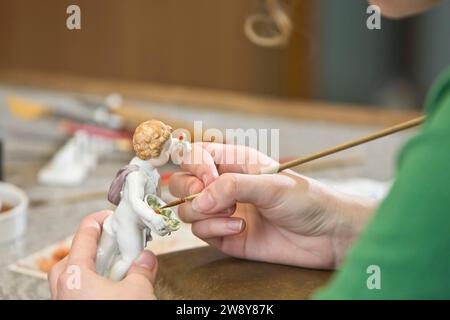 Malerei Meissener Porzellan Stockfoto