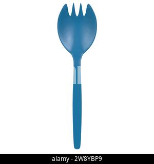Plastik-Spork isoliert auf weißem Hintergrund Stockfoto
