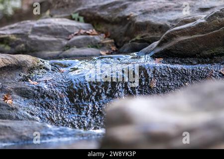 Fließendes Wasser in einem Bach Stockfoto