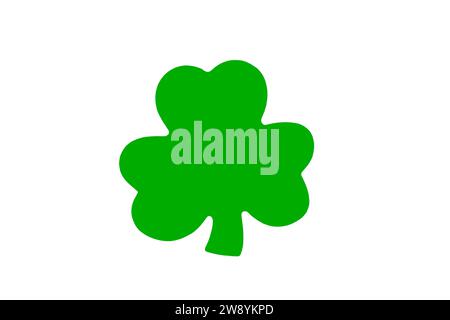 Isoliertes vierblättriges Kleeblatt auf weißem Hintergrund. Shamrock Stockfoto