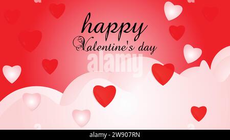 Valentinstag Hintergrund mit herzförmigen Ballons. Vektorabbildung. Banner.Hintergrundbild.Flyer Stock Vektor