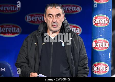 Empoli, Italien. Dezember 2023. SS Lazios Trainer Maurizio Sarri während des Spiels Empoli FC gegen SS Lazio, italienische Fußball Serie A in Empoli, Italien, 22. Dezember 2023 Credit: Independent Photo Agency/Alamy Live News Stockfoto