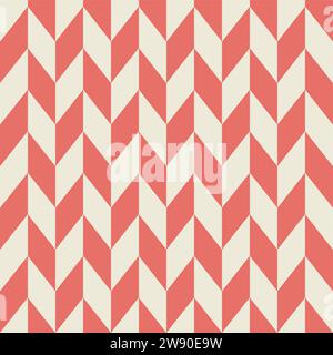 Abstraktes vertikales Zigzag-Retro-Muster in Beige und Rot. Hintergrund für Vorlagenbanner Social Media-Werbung Stock Vektor
