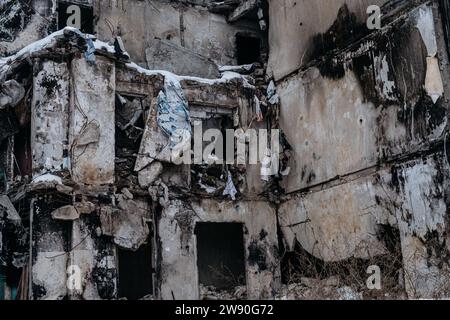 BORODYANKA, REGION KIEW, UKRAINE: 2 JAHRE UMFASSENDE RUSSISCHE INVASION Stockfoto