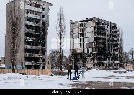 BORODYANKA, REGION KIEW, UKRAINE: 2 JAHRE UMFASSENDE RUSSISCHE INVASION Stockfoto