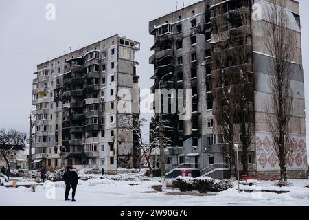 BORODYANKA, REGION KIEW, UKRAINE: 2 JAHRE UMFASSENDE RUSSISCHE INVASION Stockfoto