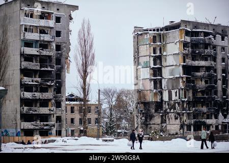 BORODYANKA, REGION KIEW, UKRAINE: 2 JAHRE UMFASSENDE RUSSISCHE INVASION Stockfoto