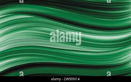 Grüner Zwiebelhintergrund, gezeichnet mit Alkoholtinte mit blassrosa, weißen und goldenen Linien. Aquarellpastellfarben Farbwellen Stockfoto