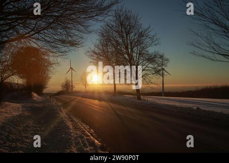 Winterbilder aus dem Teutoburger Wald Stockfoto