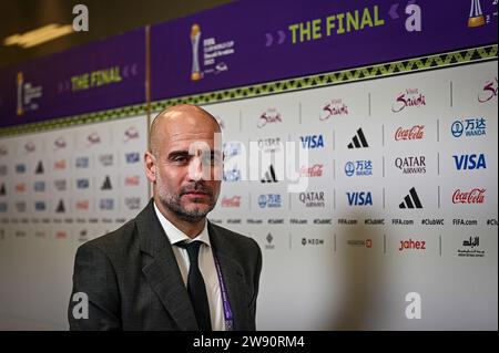 Dschidda, Saudi-Arabien. Dezember 2023. JEDDAH, SAUDI-ARABIEN - 22. DEZEMBER: PEP Guardiola kommt im Stadion vor dem Finale der FIFA Club-Weltmeisterschaft zwischen Manchester City und Fluminense in King Abdullah Sports City am 22. Dezember 2023 in Dschidda, Saudi-Arabien. (Foto: Alexandre Neto/SPP) (Alexandre Neto/SPP) Credit: SPP Sport Press Photo. /Alamy Live News Stockfoto