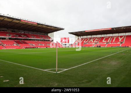 Stoke auf Trent, Großbritannien. Dezember 2023. Innenansicht des Bet365 Stadions vor dem Sky Bet Championship Match Stoke City vs Millwall im Bet365 Stadion, Stoke-on-Trent, Großbritannien, 23. Dezember 2023 (Foto: Conor Molloy/News Images) in Stoke-on-Trent, Großbritannien am 23.12.2023. (Foto: Conor Molloy/News Images/SIPA USA) Credit: SIPA USA/Alamy Live News Stockfoto