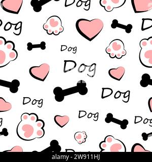 Nahtlose Textur für Hunde. Kritzeleien Stock Vektor
