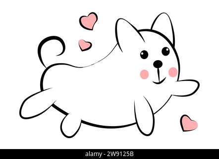 Süßer Hund auf weißem Hintergrund Stock Vektor