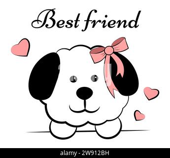 Süßer Hund auf weißem Hintergrund Stock Vektor