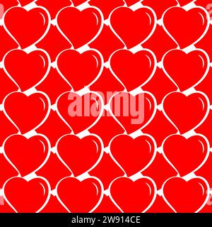 Love Heart Shape nahtloses Muster in roter Farbe Stock Vektor