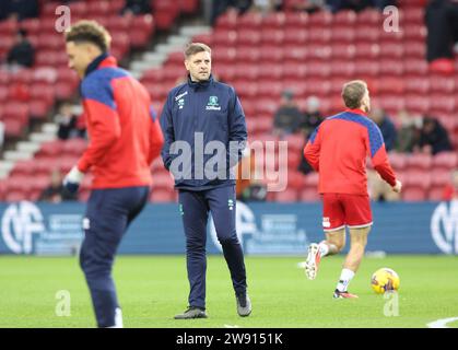 Jonathan Woodgate Assistant Manager von Middlesbrough vor dem Sky Bet Championship Match Middlesbrough gegen West Bromwich Albion im Riverside Stadium, Middlesbrough, Großbritannien, 23. Dezember 2023 (Foto: Nigel Roddis/News Images) Stockfoto