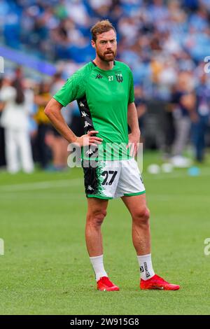 Sydney, Australien. Dezember 2023. Jacob Tratt von Western United wärmt sich vor dem A-League Men Rd9 Spiel zwischen Sydney FC und Western United am 23. Dezember 2023 im Allianz Stadium in Sydney, Australien Credit: IOIO IMAGES/Alamy Live News Stockfoto