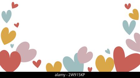 Bunte Herz-Rand-Vektor-Illustration auf weiß Stock Vektor