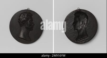 Heirat von Friedrich, Prinz der Niederlande, und Louise, Prinzessin von Preußen in Berlin, Anonym, 1825 einseitige Plakette zum Tragen des Auges. Vorne: Bruststück Mann rechts. Umgekehrt: Blanco. NEUER Bogen (Land) Eisen (Metall) Guss Berlin Stockfoto