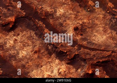 Oberfläche des Planeten Mars. Elemente dieses Bildes, die von der NASA eingerichtet wurden. Hochwertige Fotos Stockfoto