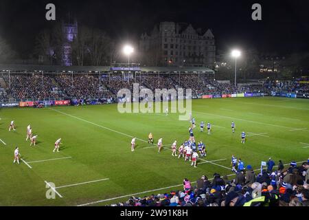 Bath gewinnt während des Gallagher Premiership Matches im Recreation Ground, Bath. Bilddatum: Samstag, 23. Dezember 2023. Stockfoto