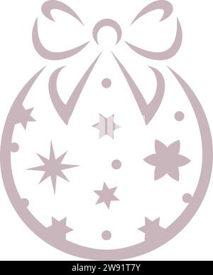Weihnachtskugel Malve mit transparentem Hintergrund Stock Vektor