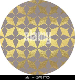 goldener, kaffeebarer Kreis mit geometrischem Muster Stock Vektor