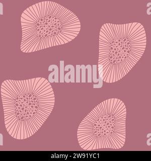 Nahtloses Zentangle-Muster in Weinrot. Endloses, von der Natur inspiriertes lineares Muster. Stock Vektor