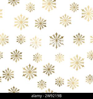 Goldene Schneeflocken überlagern den transparenten Hintergrund Stock Vektor